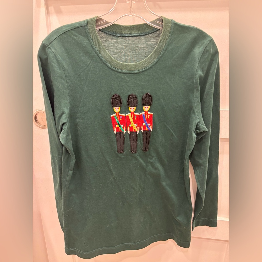 Escada Green Long Sleeve Tee with Guard Embroidery